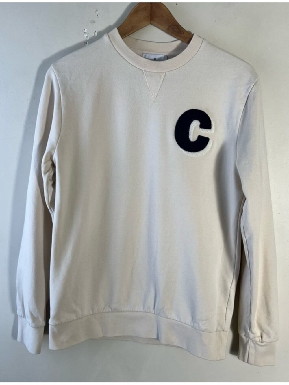 Cuisse De Grenouille C Sweatshirt Crew Neck Beige Size Small Cotton Unisex